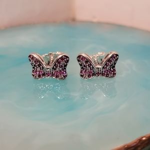 Pandora Sterling silver 925 stud bow earrings